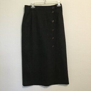 Vintage Honobber Wool Midi Skirt With Button Detail  Size 11/12